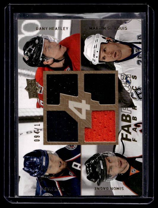 2008-09 Upper Deck - Fab Four Fabrics - Martin St. Louis / Dany Heatley / Rick Nash / Simon Gagne #FF-WNG /100