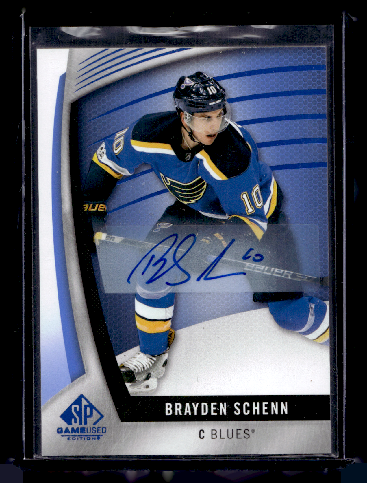 2017-18 Upper Deck SP Game Used - Blue Autographs - Brayden Schenn #13