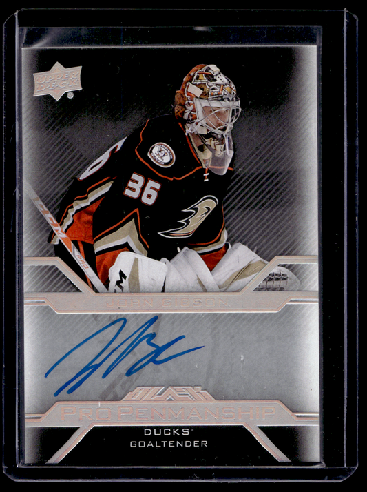 2016-17 UD Black - Pro Penmanship - John Gibson #PEN-JG