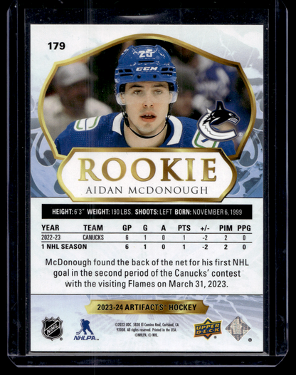 2023-24 Upper Deck Artifacts - Polychrome - Rookies - Aidan McDonough #179 /65 RC