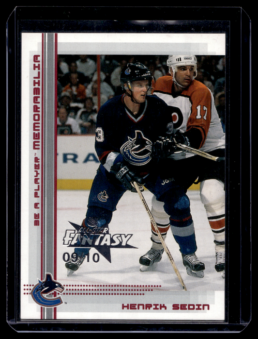 2000-01 In the Game Be A Player Memorabilia - Ruby All-Star Fantasy - Henrik Sedin #496 /10