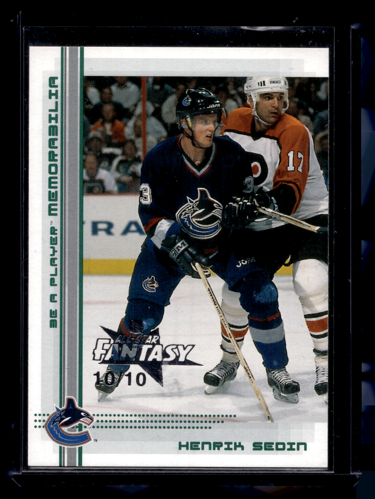 2000-01 In the Game Be A Player Memorabilia - Emerald All-Star Fantasy - Henrik Sedin #496 /10