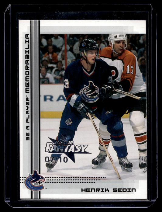 2000-01 In the Game Be A Player Memorabilia - All-Star Fantasy - Henrik Sedin #496 /10