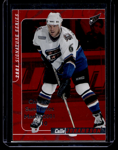 2000-01 In the Game Be A Player Signature Series - Ruby Chicago Sun-Times - Calle Johansson #94 /10