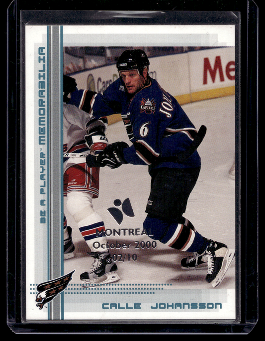2000-01 In the Game Be A Player Memorabilia - Teal Montreal 2000 - Calle Johansson #166 /10