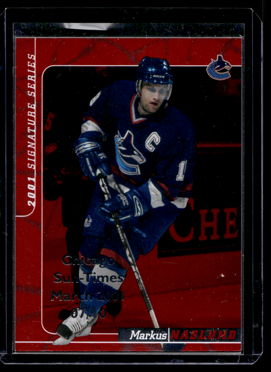 2000-01 In the Game Be A Player Signature Series - Ruby Chicago Sun-Times - Markus Naslund #247 /10