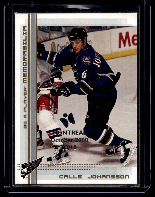 2000-01 In the Game Be A Player Memorabilia - Gold Montreal 2000 - Calle Johansson #166 /10