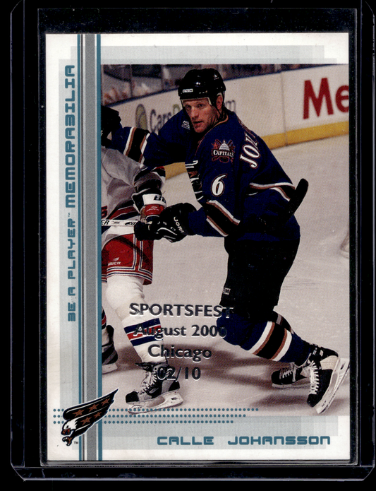 2000-01 In the Game Be A Player Memorabilia - Teal Sportsfest - Calle Johansson #166 /10