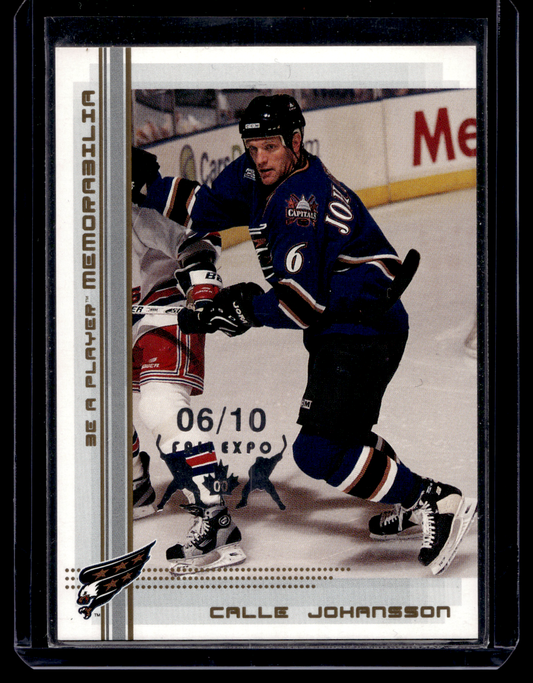2000-01 In the Game Be A Player Memorabilia - Gold Toronto Fall Expo - Calle Johansson #166 /10