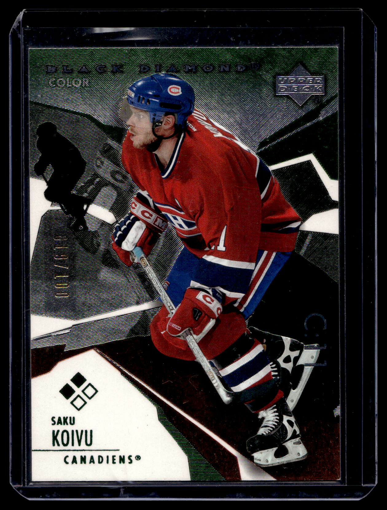 2003-04 Upper Deck Black Diamond - Color Green - Saku Koivu #91 /100