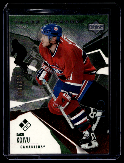 2003-04 Upper Deck Black Diamond - Color Green - Saku Koivu #91 /100