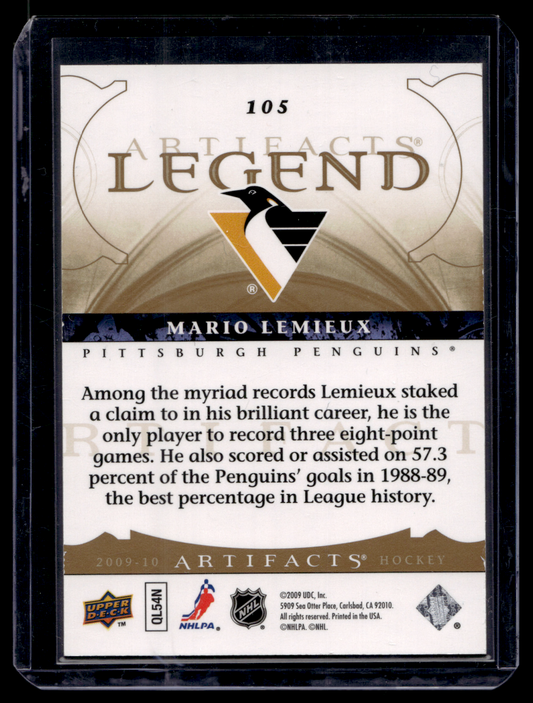 2009-10 Upper Deck Artifacts - Gold Spectrum - Legend - Mario Lemieux #109 /10