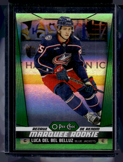 2024-25 O-Pee-Chee - Rainbow Green - Marquee Rookies - Luca Del Bel Belluz #590 /33 RC