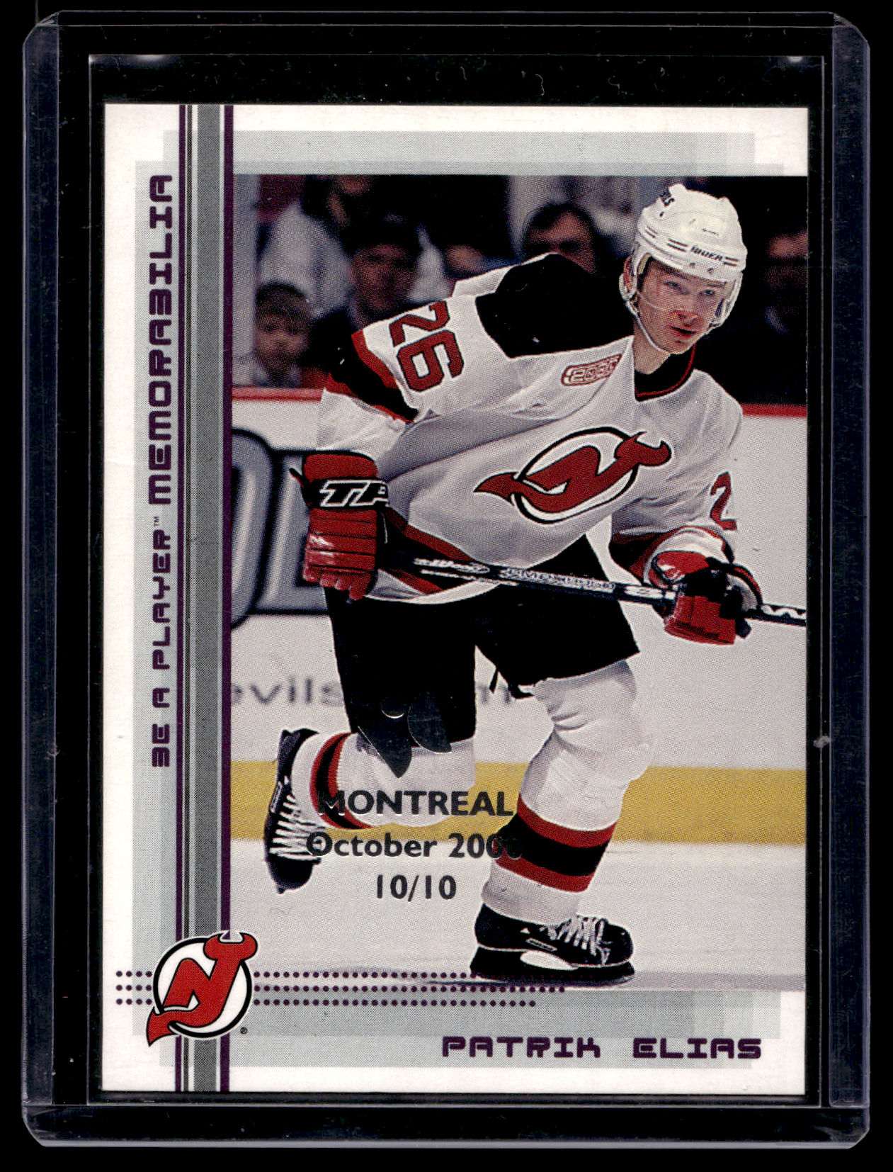 2000-01 In the Game Be A Player Memorabilia - Ruby Montreal 2000 - Patrik Elias #266 /10 (Copy)
