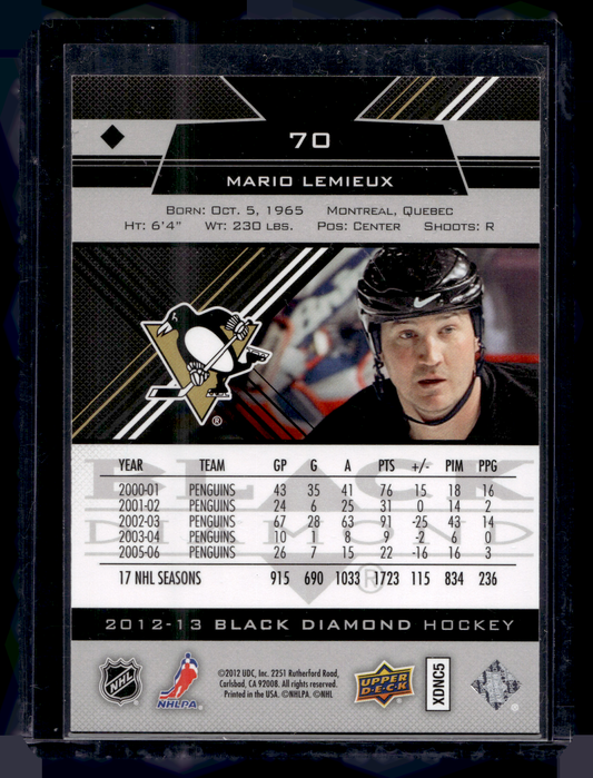 2012-13 Upper Deck Black Diamond - Single Diamond - Mario Lemieux #70