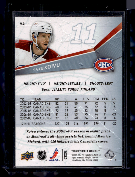 2008-09 Upper Deck Ice - Saku Koivu #84