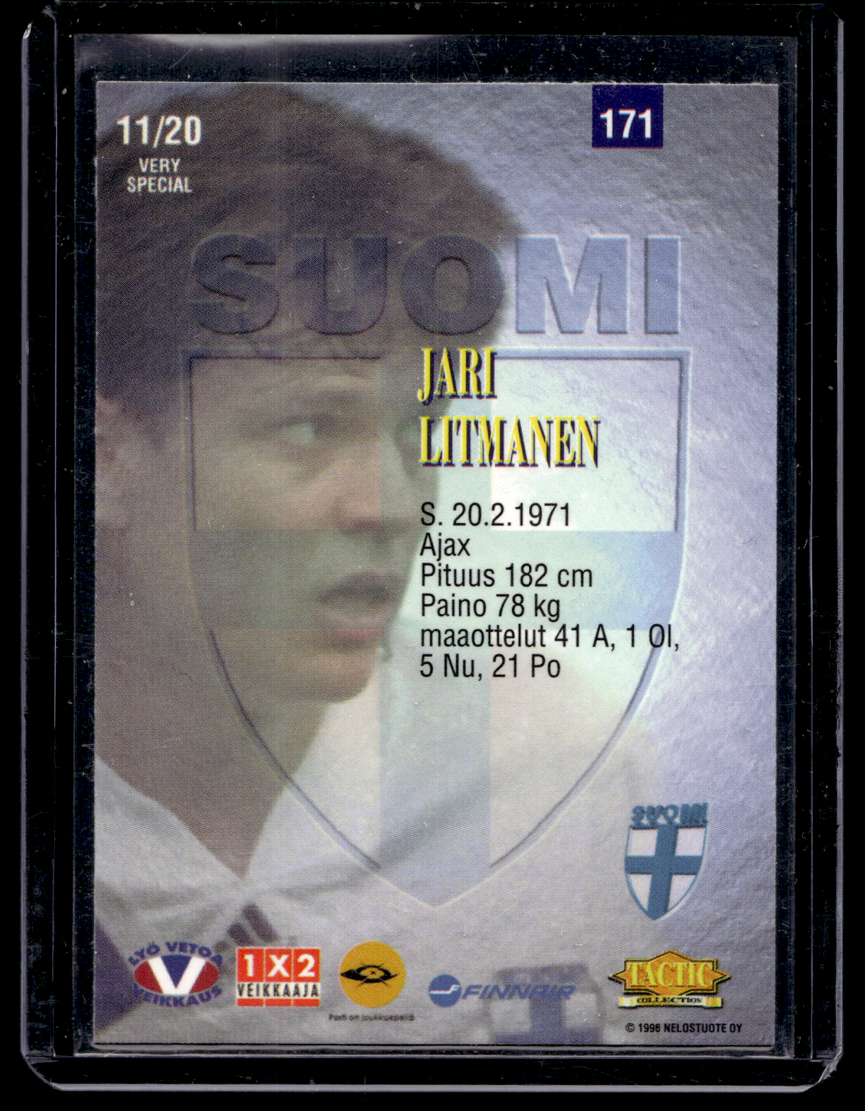 1996 Tactic - International Star - Very Special - Jari Litmanen #171