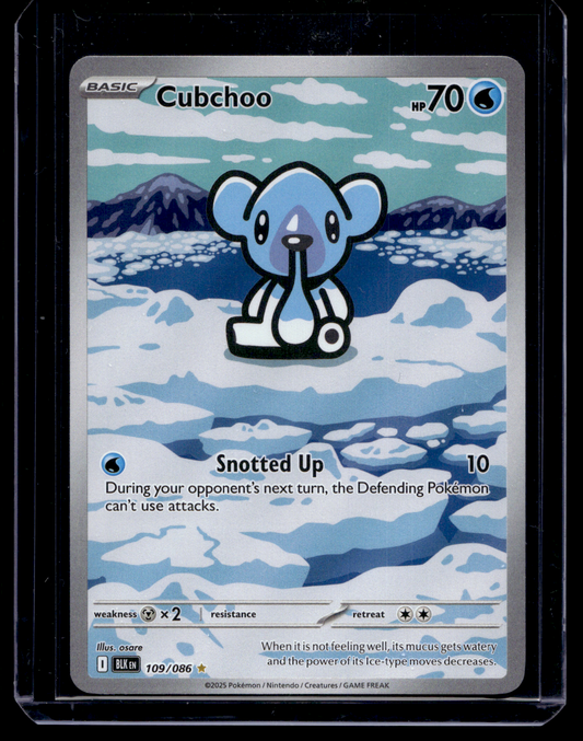 2025 Pokemon - Scarlet & Violet - Black Bolt - Illustration Rare - Cubchoo #109
