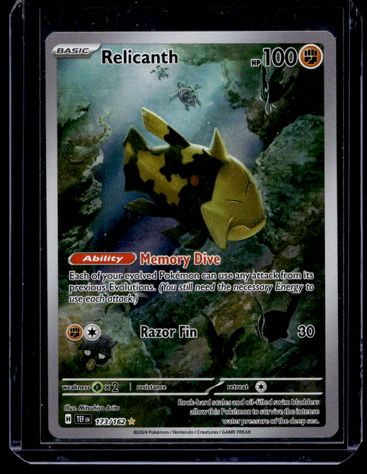 2024 Pokemon - Sword & Shield - Temporal Forces - Illustration Rare - Relicanth #173