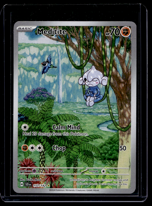 2024 Pokemon - Scarlet & Violet - Stellar Crown - Illustration Rare - Meditite #153
