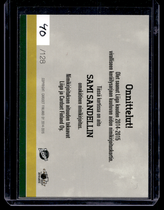 2014-15 Cardset Signature - Sami Sandell /128