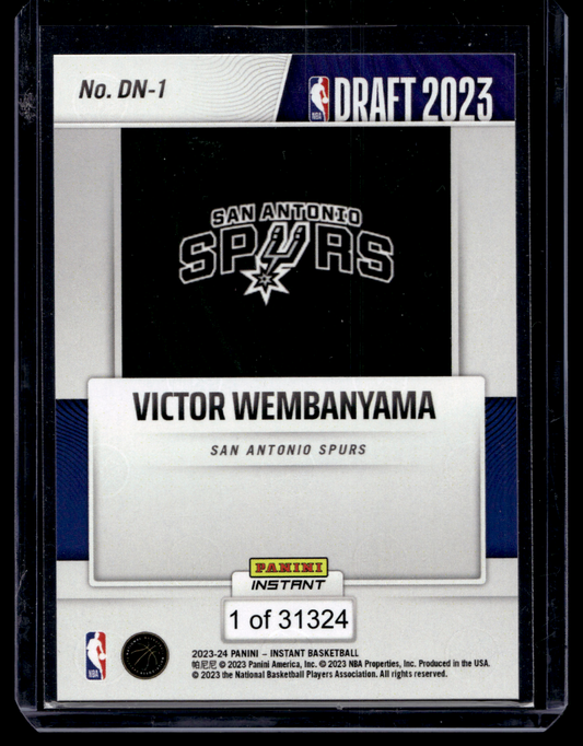 2023-24 Panini Instant - Draft Night 2023 - Victor Wembanyama #DN-1 /31324 RY