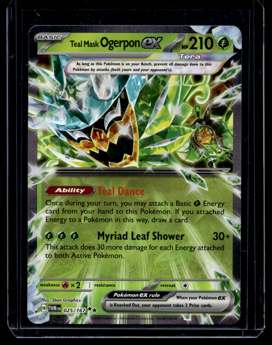2024 Pokemon - Scarlet & Violet - Twilight Masquerade - Teal Mask Ogerpon ex #025
