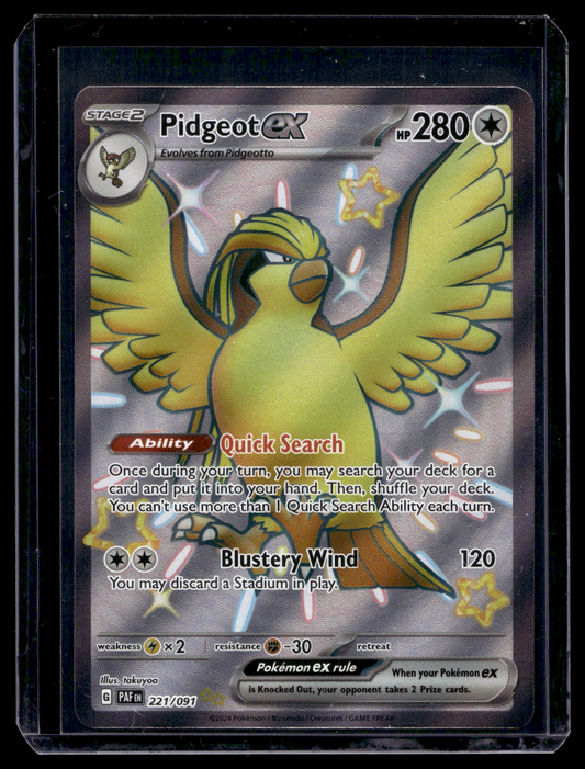 2023 Pokemon Scarlet & Violet - Paldean Fates - Shiny Ultra Rare - Pidgeot ex #221