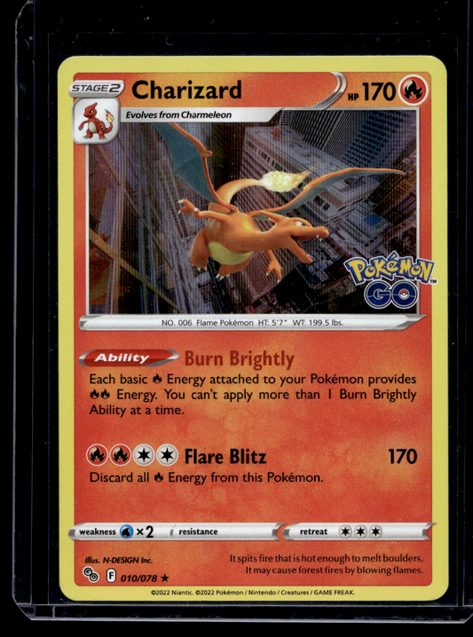 2022 Pokemon Sword & Shield - Pokemon Go - Holo - Charizard #010