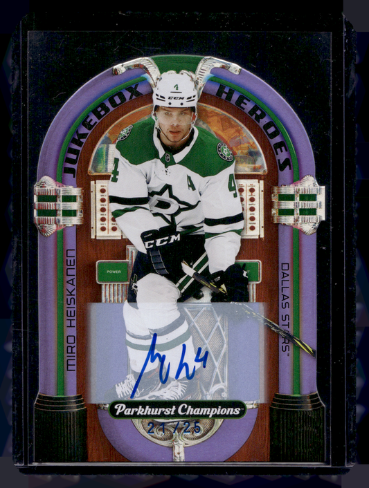 2022-23 Upper Deck Parkhurst Champions - Juke Box Heroes - Autographs - Miro Heiskanen #JH-10 /25