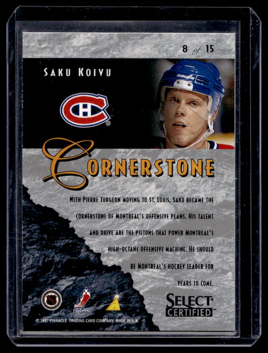1996-97 Select Certified - Cornerstones - Saku Koivu #8