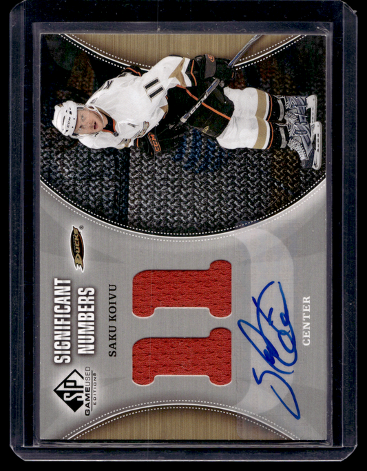 2009-10 Upper Deck SP Game Used Edition - Significant Numbers Autographed Memorabilia - Saku Koivu #SN-SK /11