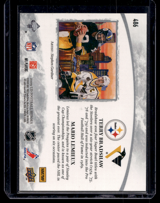2009 Upper Deck Football Heroes - Hometown Heroes - Terry Bradshaw / Mario Lemieux #486