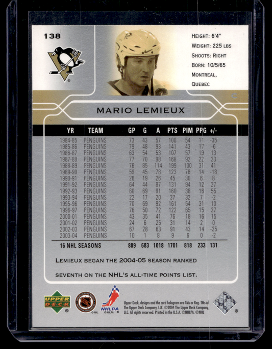 2004-05 Upper Deck - Mario Lemieux #138