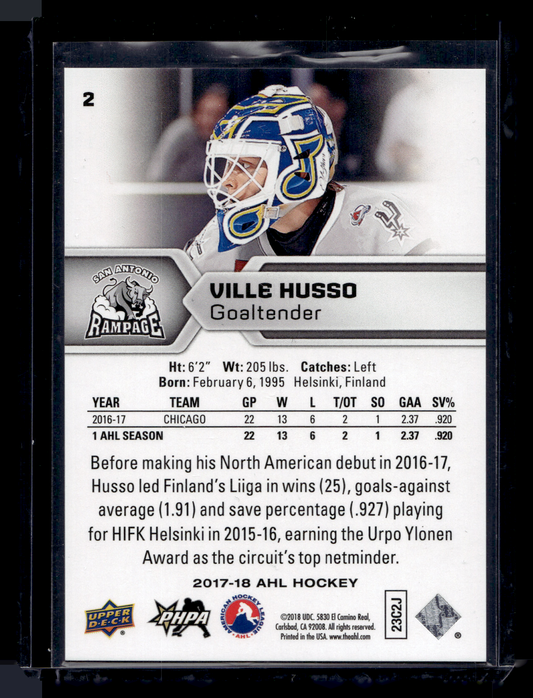 2017-18 Upper Deck AHL - Rainbow Foil - Ville Husso #2 RY