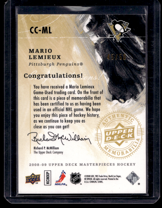 2008-09 Upper Deck Masterpieces - Canvas Clippings - Blue Border - Mario Lemieux #CC-ML /50