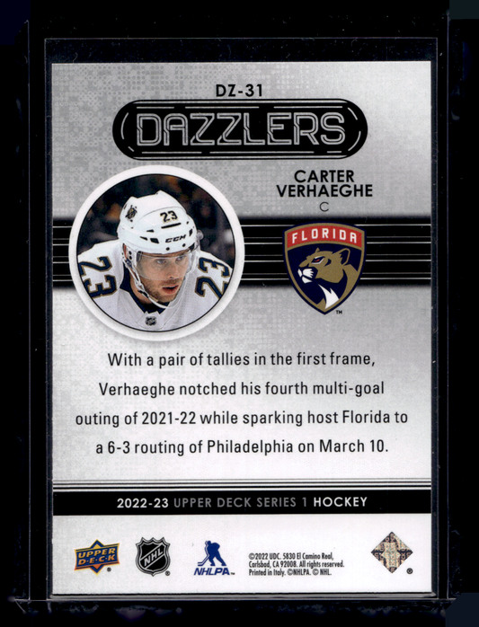 2022-23 Upper Deck Series 1 - Dazzlers - Green - Carter Verhaeghe #DZ-31