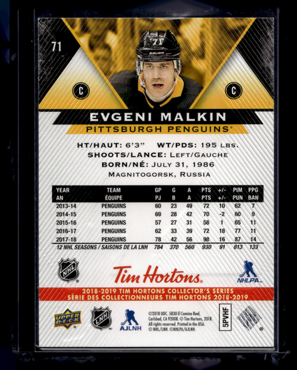2018-19 Upper Deck Tim Hortons Collector's Series - Evgeni Malkin #71