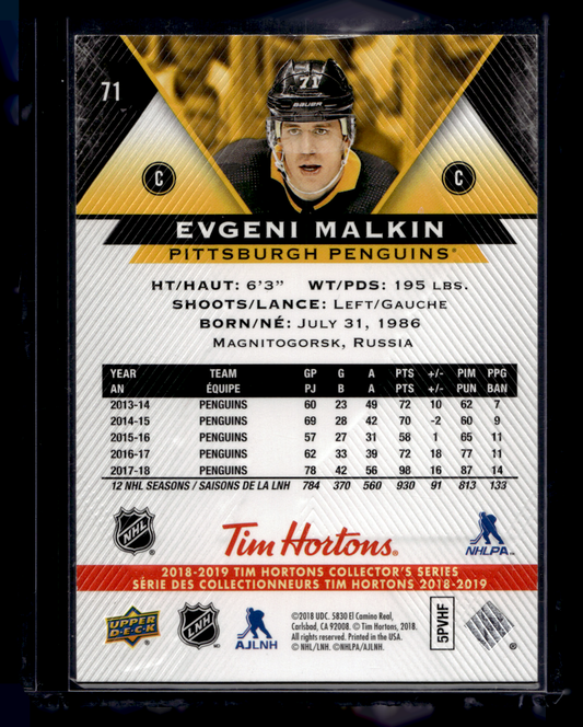2018-19 Upper Deck Tim Hortons Collector's Series - Evgeni Malkin #71
