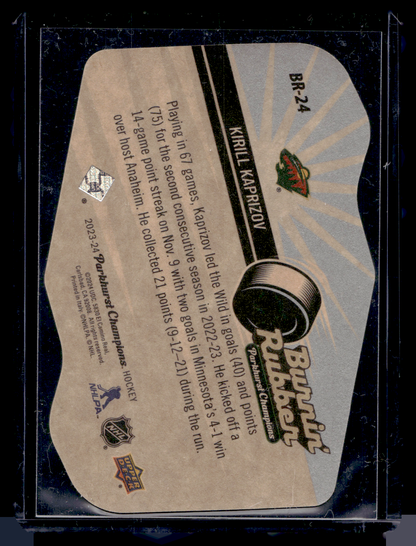 2023-24 Upper Deck Parkhurst Champions - Burnin' Rubber - Kirill Kaprizov #BR-24