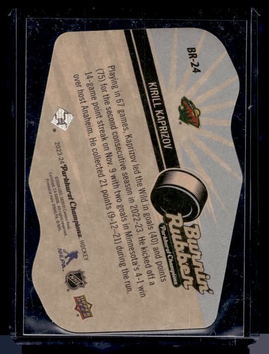 2023-24 Upper Deck Parkhurst Champions - Burnin' Rubber - Kirill Kaprizov #BR-24