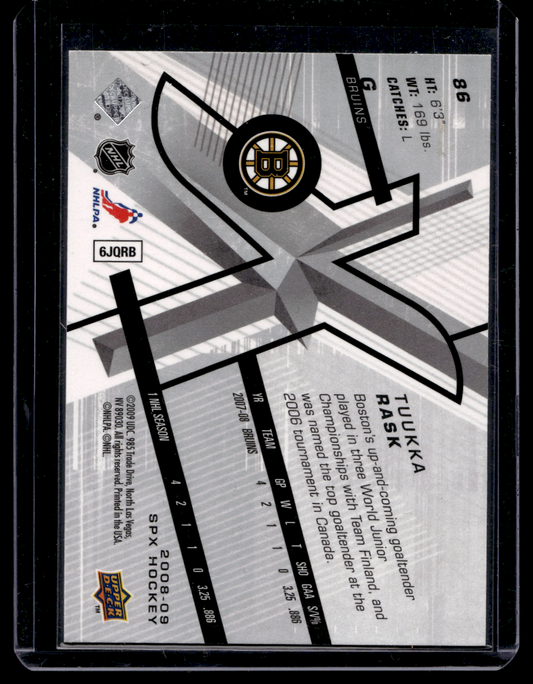 2008-09 Upper Deck SPx - Tuukka Rask #86