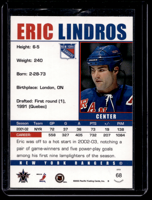 2002-03 Pacific Vanguard - Eric Lindros #68