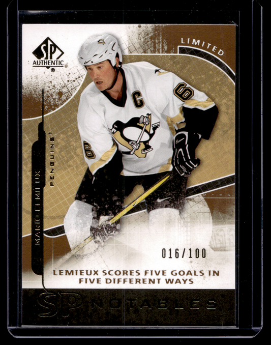 2008-09 Upper Deck SP Authentic - Limited - SP Notables - Mario Lemieux #128 /100