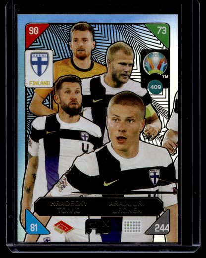 2021 Panini Adrenalyn XL UEFA Euro 2020 - 2021 Kick Off - Nordic Edition - Lukas Hradecky / Paulus Arajuuri / Joona Toivio / Jere Uronen #409