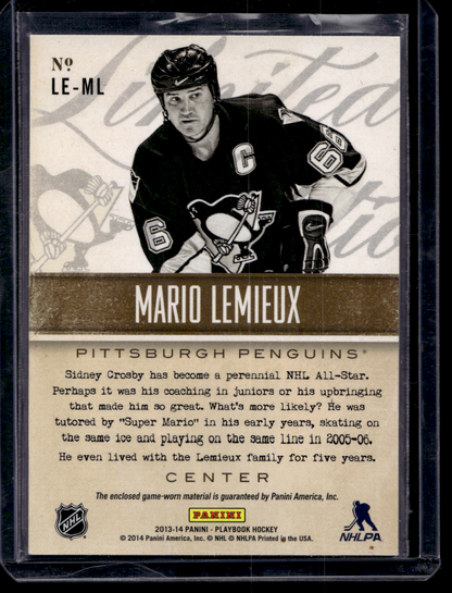2013-14 Panini Playbook - Limited Edition Materials - Mario Lemieux #LE-ML /99
