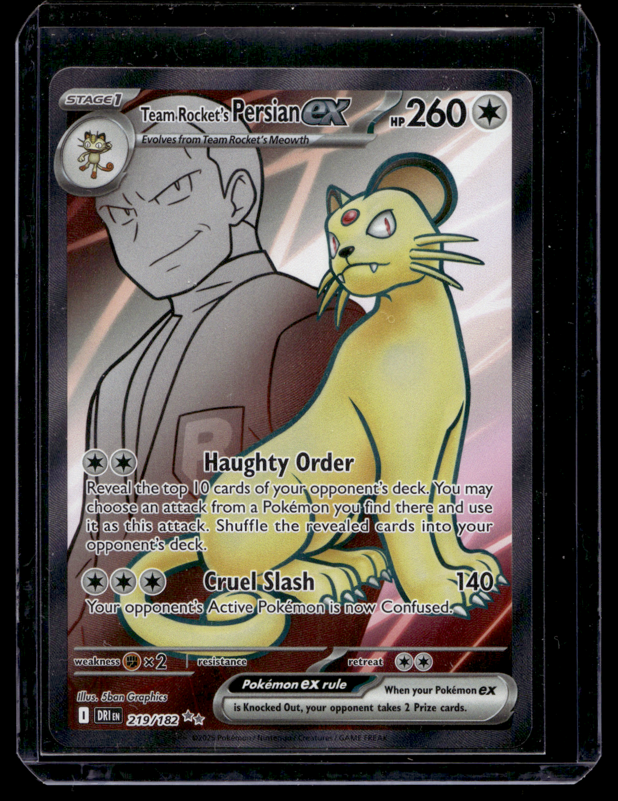 2025 Pokemon Scarlet & Violet - Destined Rivals - Ultra Rare - Team Rocket's Persian ex #219