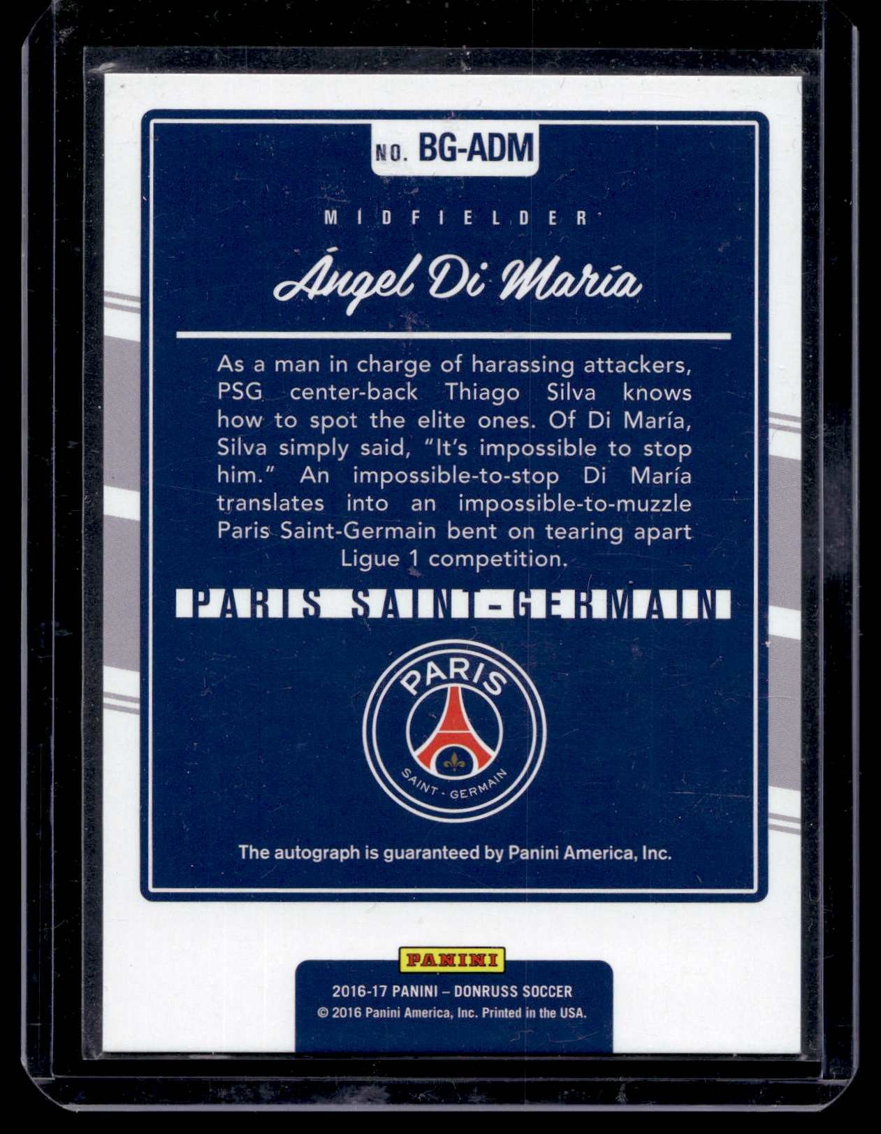 2016-17 Panini Donruss - The Beautiful Game Signatures - Angel Di Maria #BG-ADM