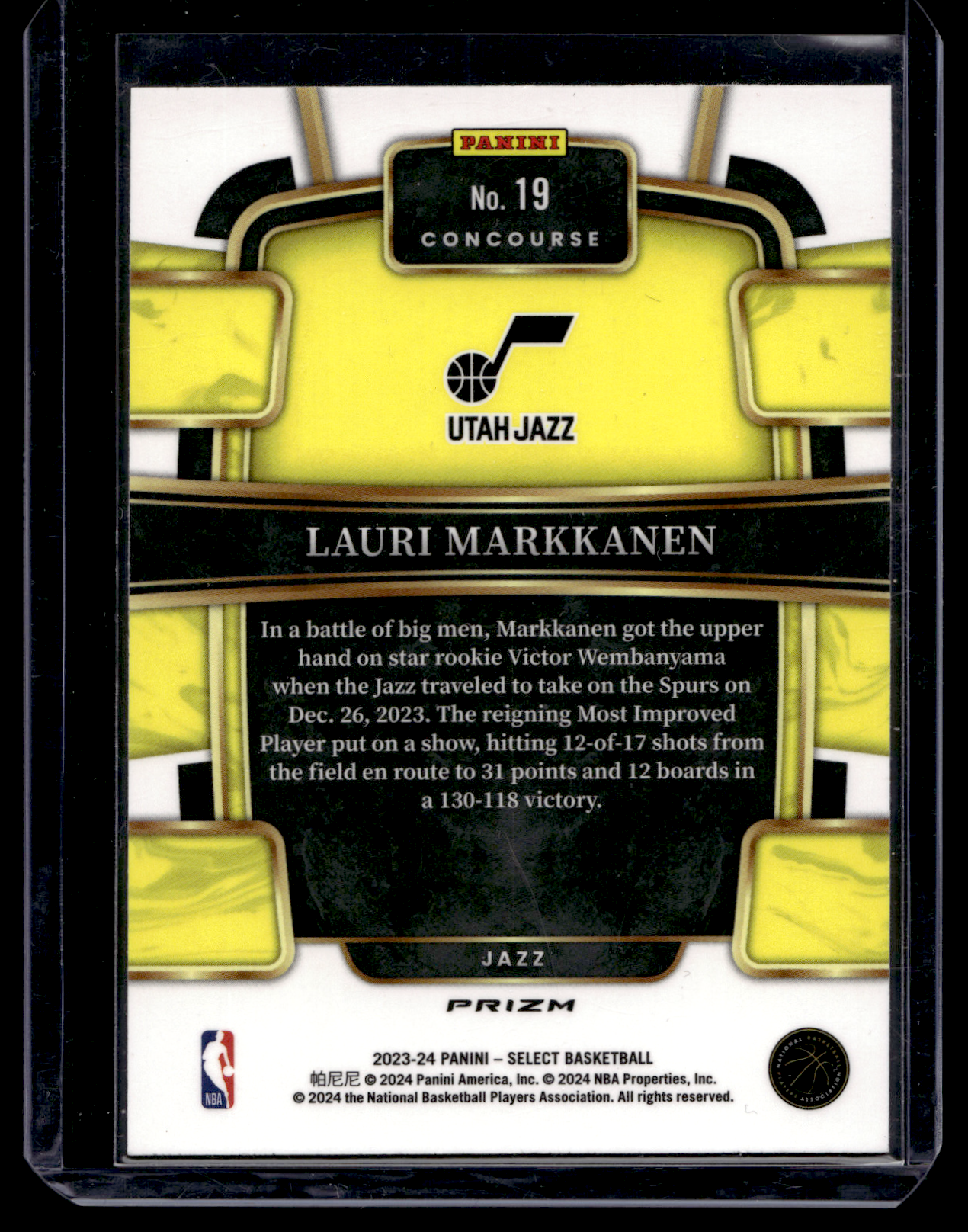 2023-24 Panini Select - Red Cracked Ice Prizm - Concourse - Lauri Markkanen #19