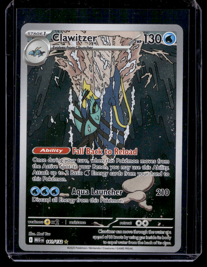 2025 Pokemon - Mega Evolutions - Illustration Rare - Clawitzer #141